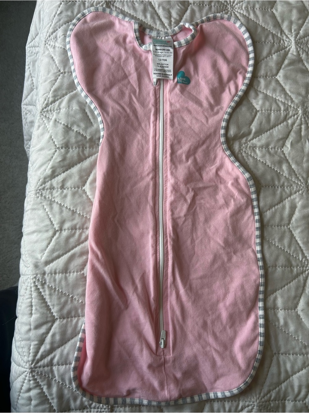 Love to dream Pink Swaddle Sleep Sack with Zip